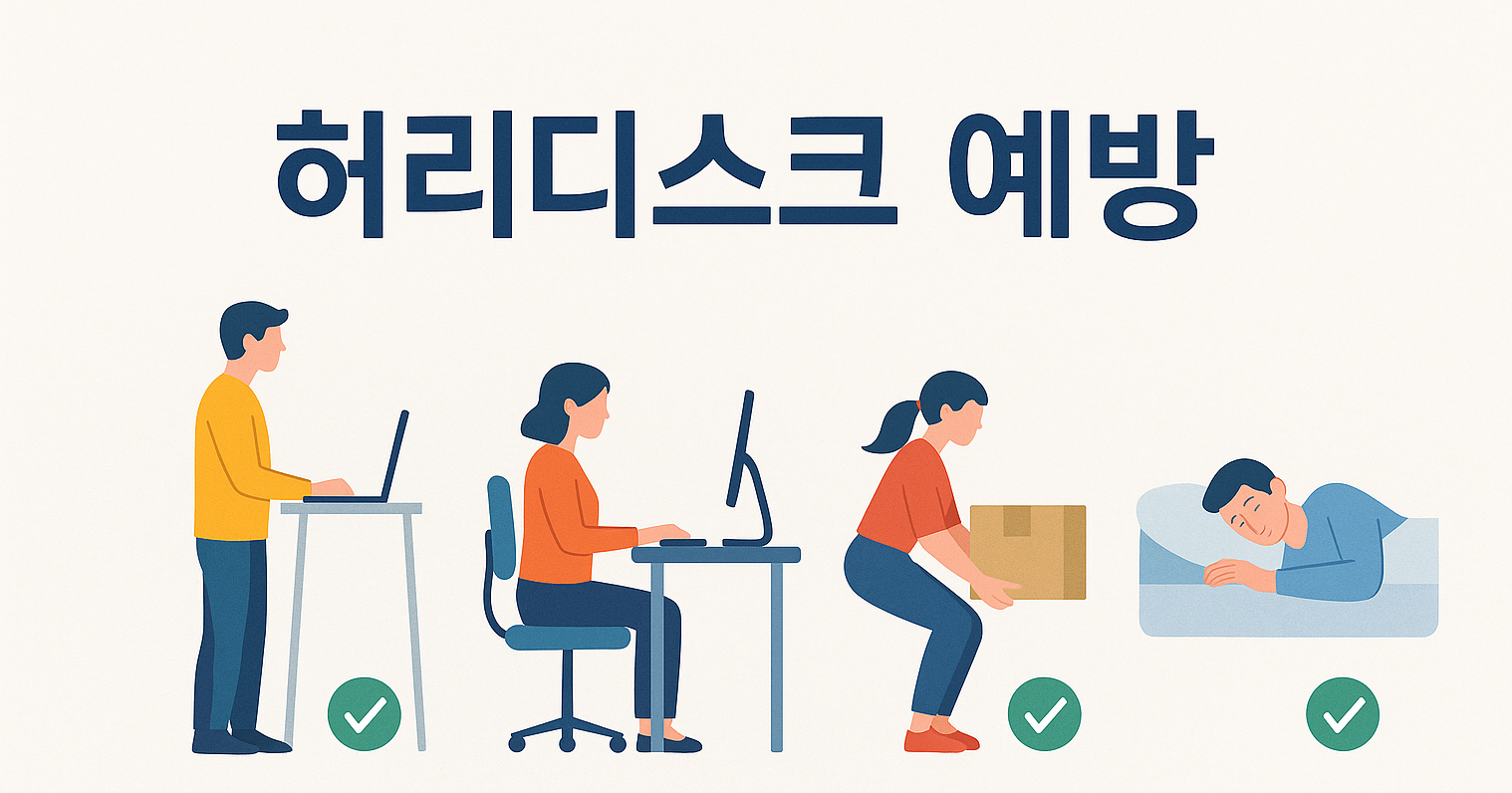 허리디스크 예방하는 일상 자세