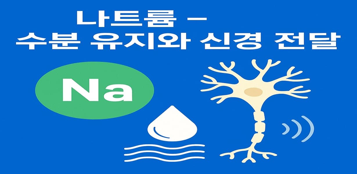 “나트륨의 수분 유지와 신경 전달 기능을 시각화한 인포그래픽 이미지”