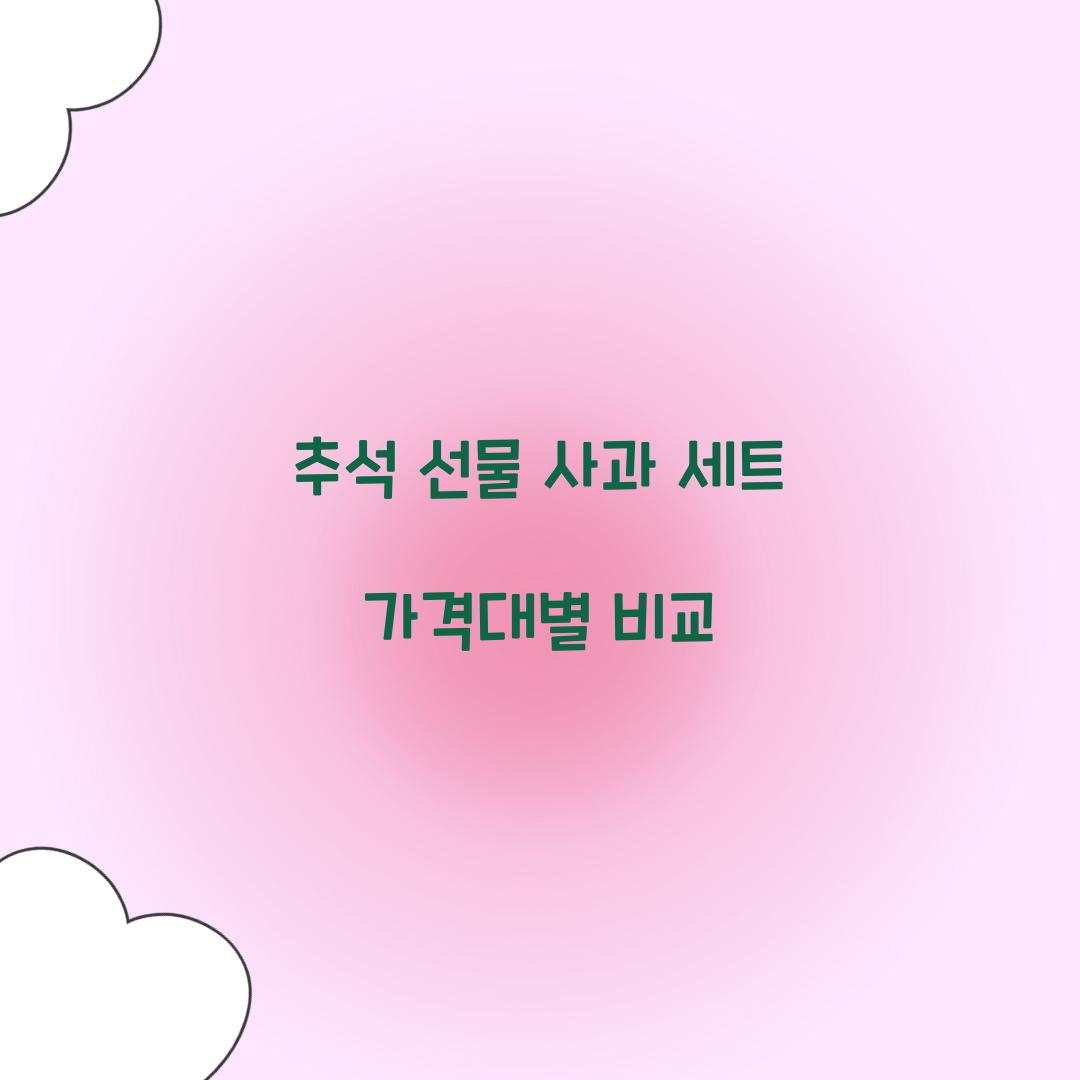 추석 선물 사과 세트 가격대별 비교