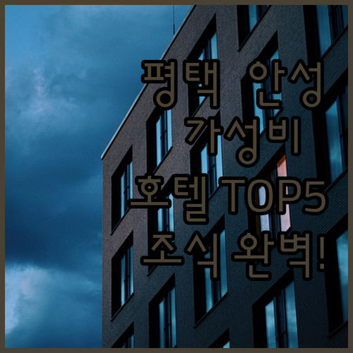 평택 안성 숙소 추천 가성비 좋은 호..