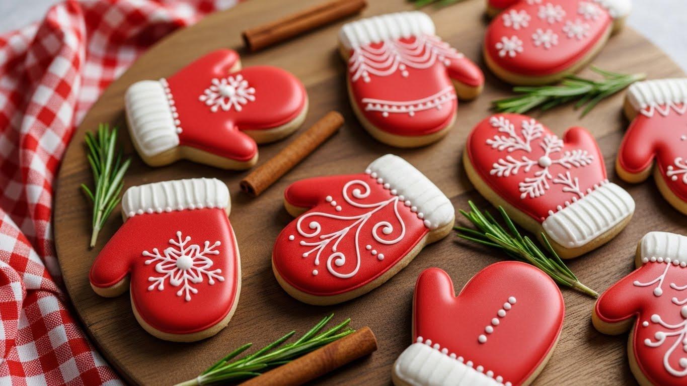 크리스마스 빨강장갑 아이싱 쿠키