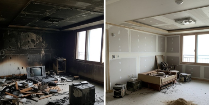 밀양 전소 아파트 완전 재건