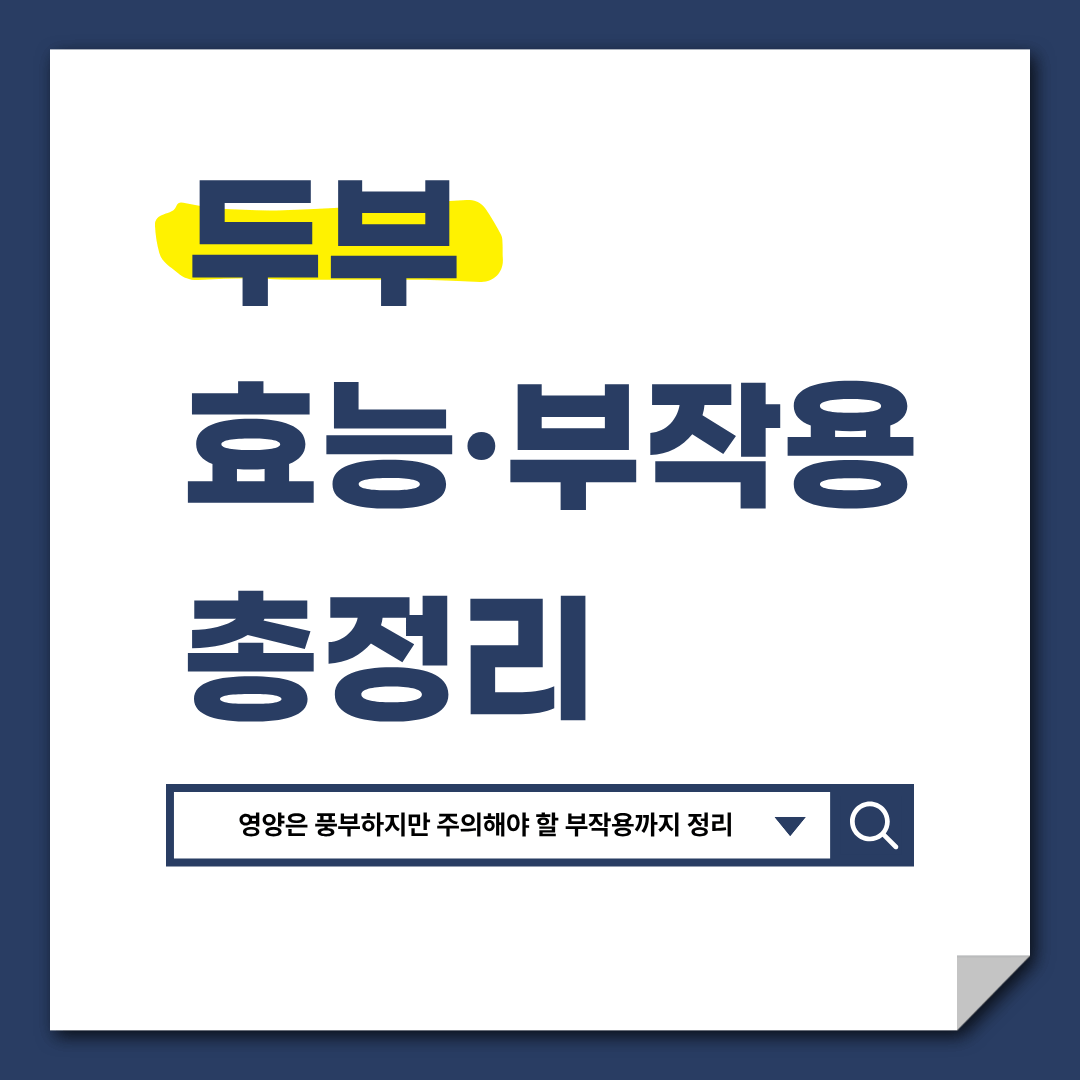 두부 효능 부작용