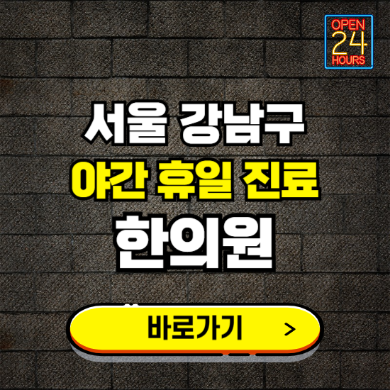 서울 강남구 야간진료 병원 찾기 ❘ 24시 심야 밤 늦게 여는 병원