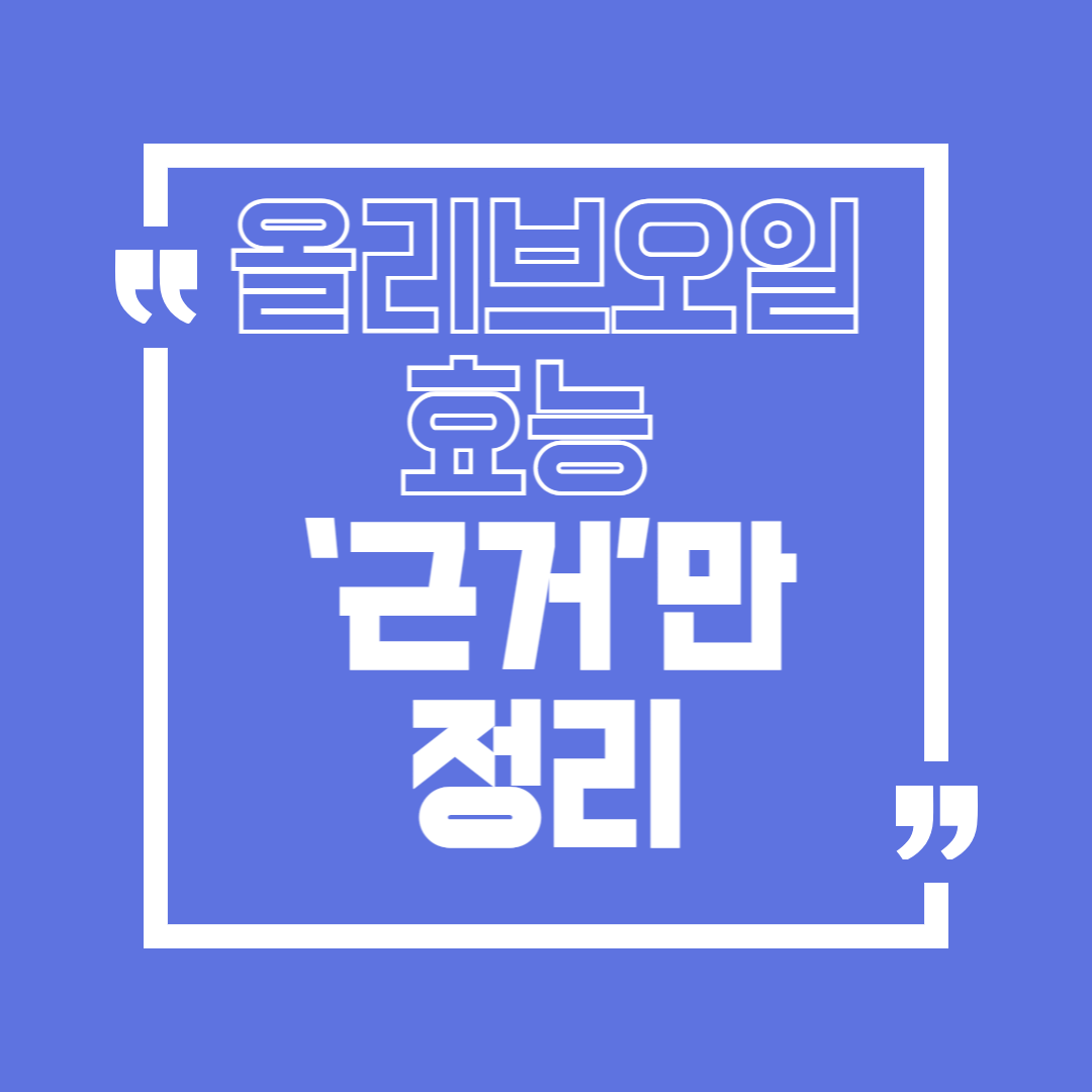 올리브오일 효능 총정리 심혈관 근거 섭취량 엑스트라버진 고르는 법