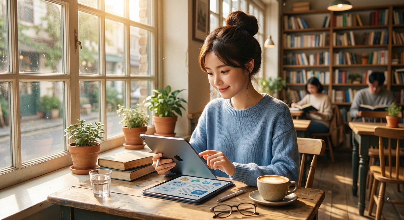 따뜻한 분위기에서 배움을 즐기는 도민의 모습과 2026 경기도 평생교육이용권 지원 혜택 안내