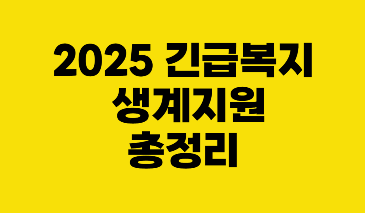 2025 긴급복지 생계지원: 지원대상·선정기준·지원금액·신청절차 총정리