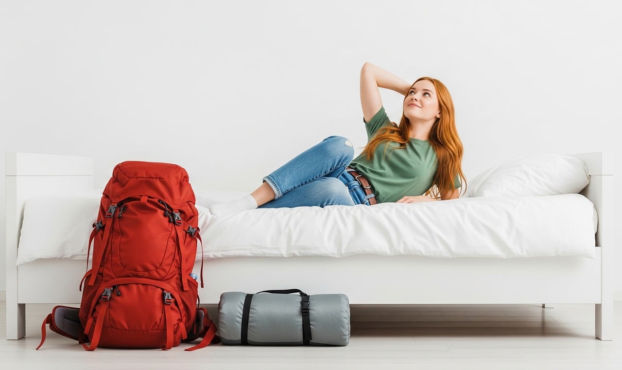 혼자 여행하는 여자 초상화