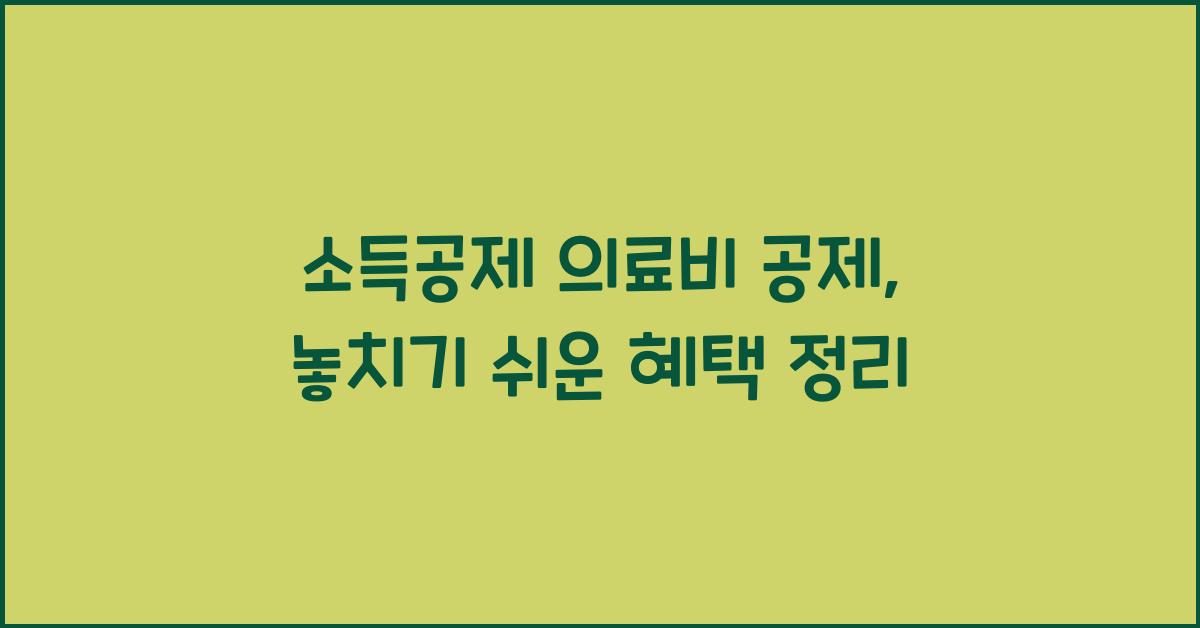 소득공제 의료비 공제