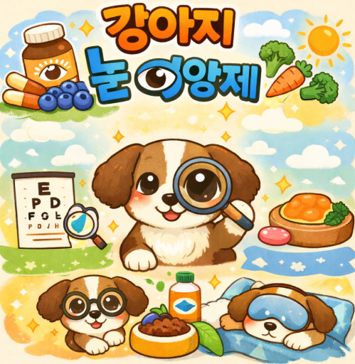 "강아지 눈 영양제" 문구 이미지
