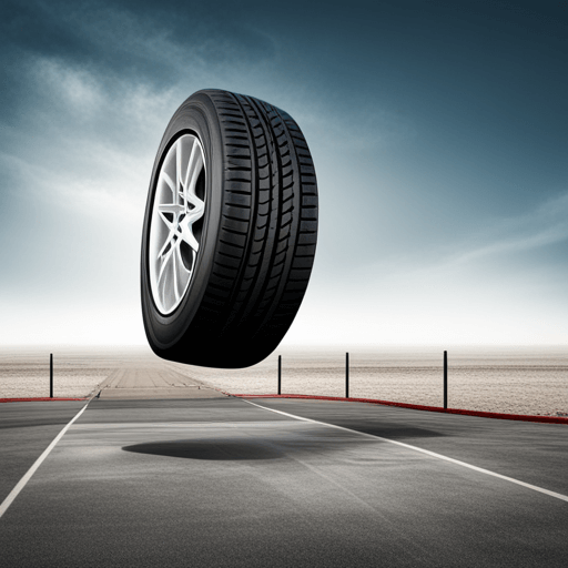 타이어가 빠져서 도로에 튕기는 모습