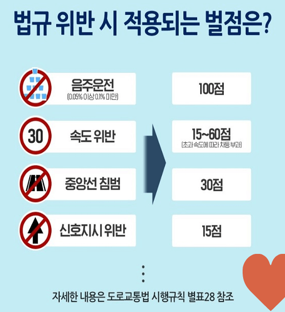 운전면허-벌점-점수-법규위반