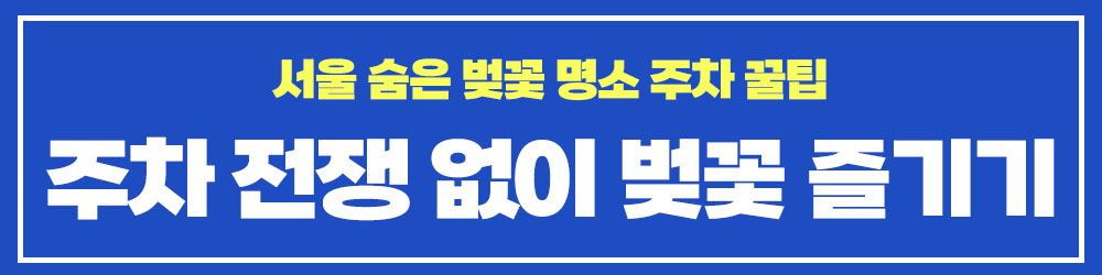 서울 숨은 벚꽃 명소 주차 꿀팁