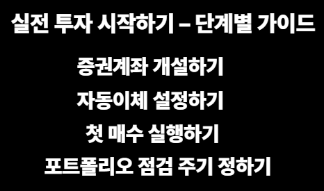 실전 투자 시작하기 &ndash; 단계별 가이드 이미지사진