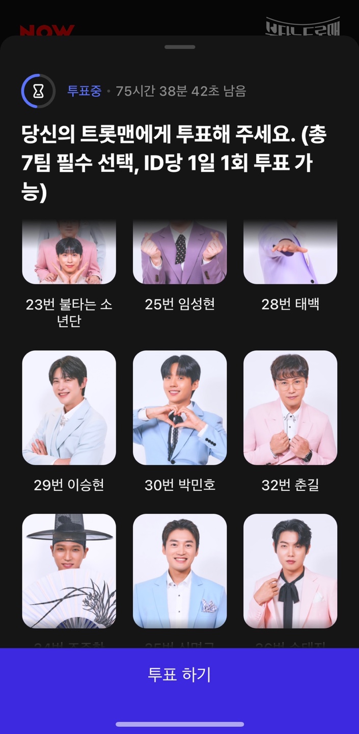 불타는트롯맨 투표