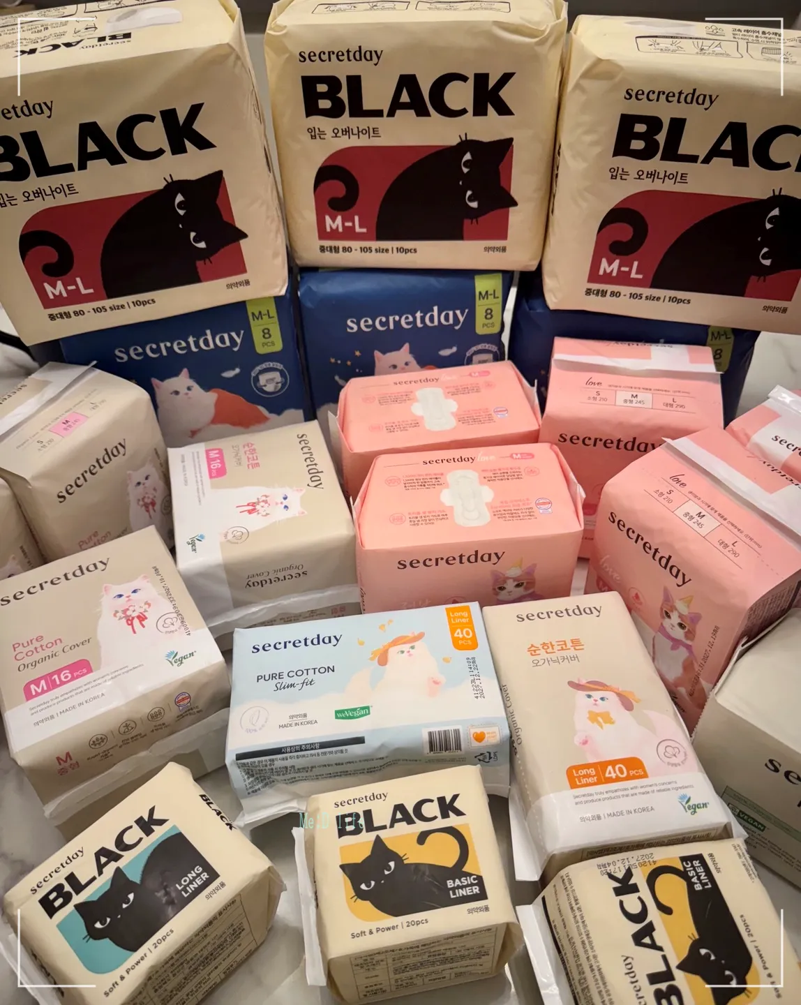 생리대-유기농-순면-코튼-오가닉-입는오버나이트-시크릿데이-팬티라이너-택배