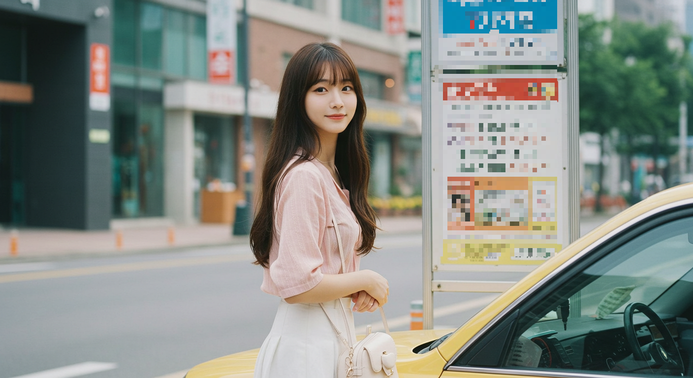 택시를 타는 사람