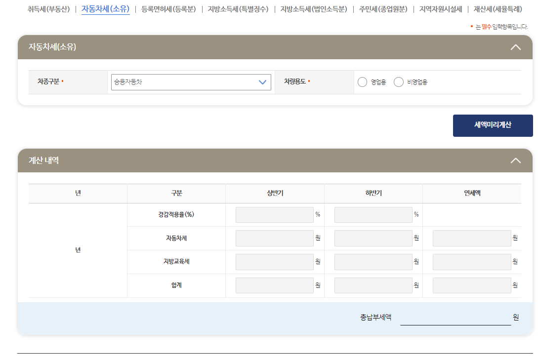 자동차세 조회 납부 방법