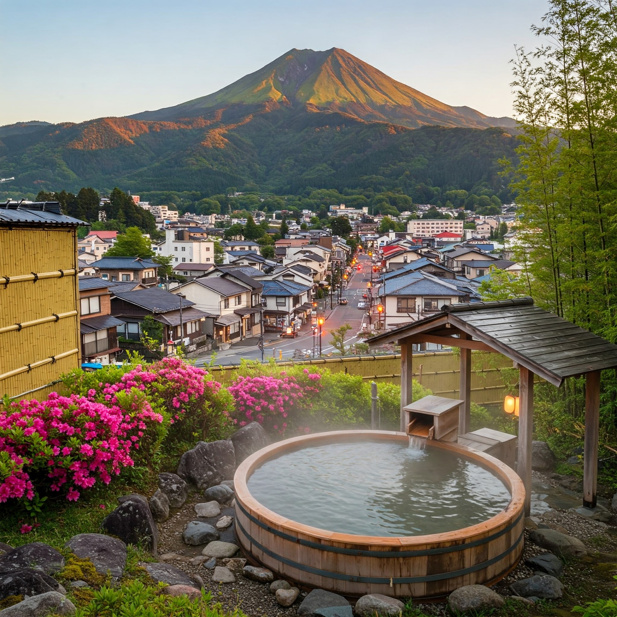 유후인 노천탕 풍경