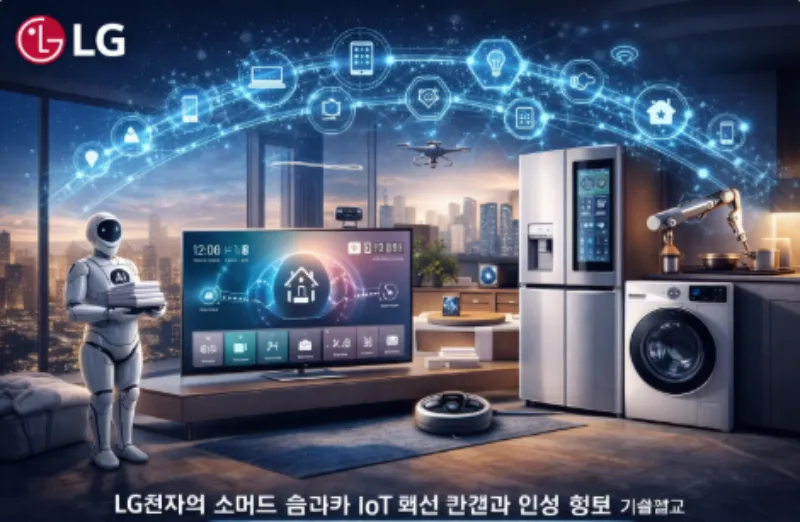 LG전자 스마트홈 AI IoT 가전 기술과 스마트 라이프 솔루션 개념 이미지 lg-smart-home-ai-iot-appliance-ecosystem