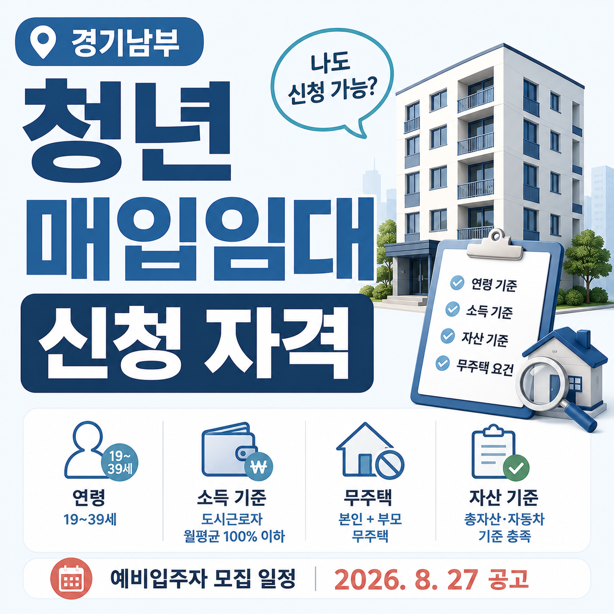 경기남부 청년 매입임대주택 신청 안내 이미지