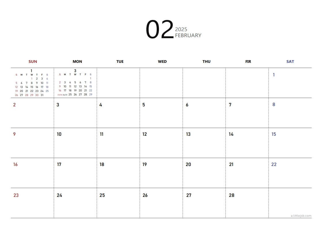 2025년2월달력_다운로드