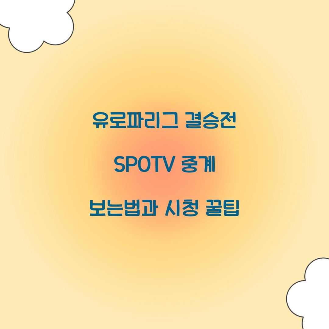 유로파리그 결승전 SPOTV 중계 보는법