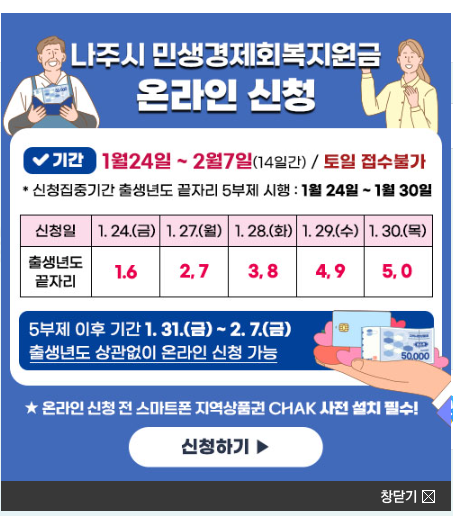 나주시 민생경제회복지원금