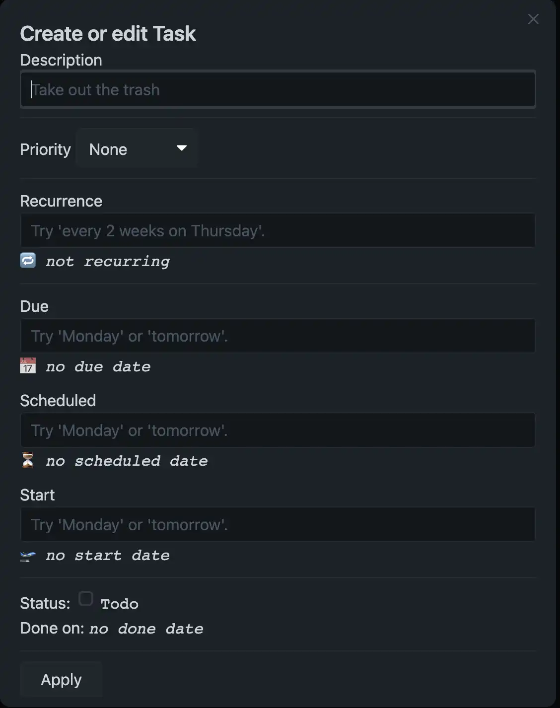 obsidian task 플러그인