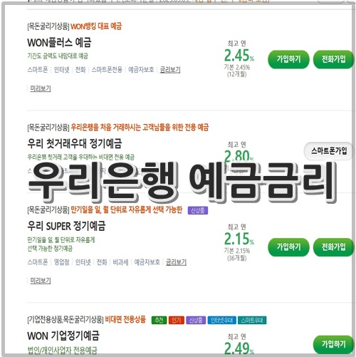 우리은행 예금금리