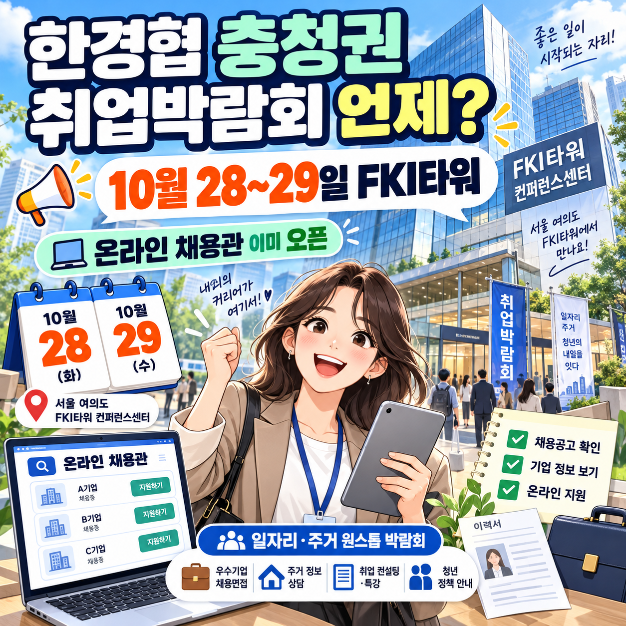 한경협 충청권 취업박람회 언제? 10월 28~29일 FKI타워&middot;온라인 채용관은 이미 오픈