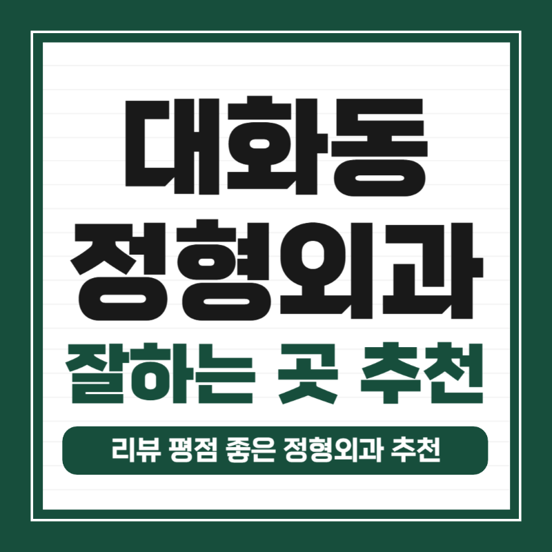 고양시 대화동 정형외과 유명하고 잘하는 곳 추천 TOP 5