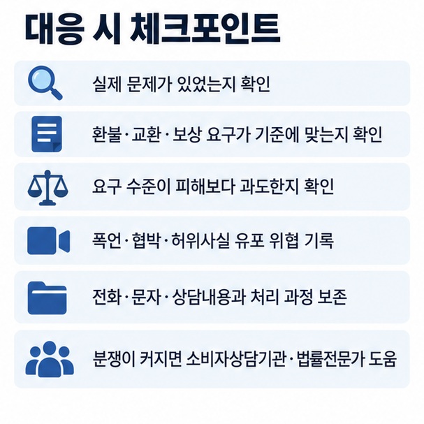 실제 피해 보상 기준 요구 수준 폭언 협박 기록 보존 상담기관 활용을 확인하는 블랙컨슈머 구분 체크리스트