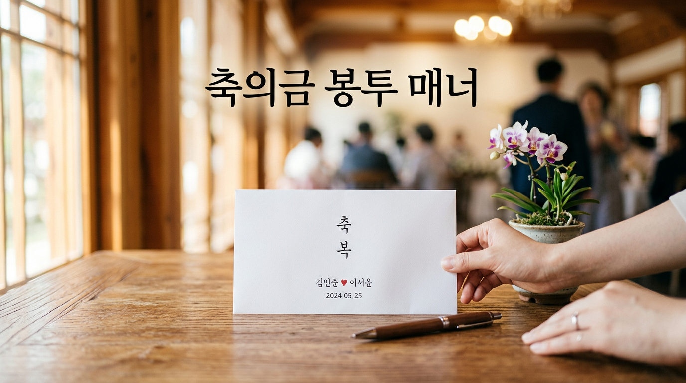 축의금 봉투 쓰는 법을 보여주는 사진