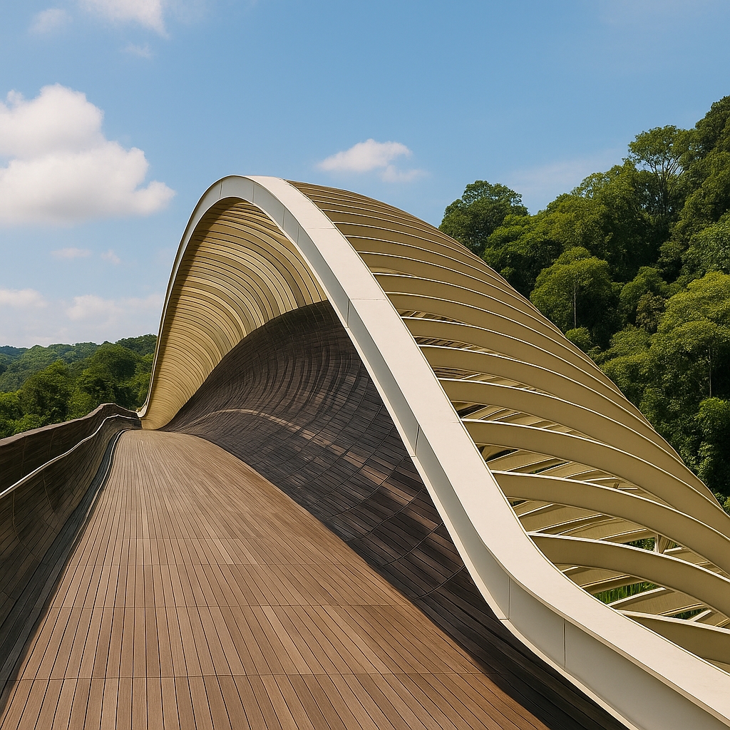 3. 헨더슨 웨이브 브리지 (Henderson Waves Bridge, 싱가포르) – 물결 모양의 산책로