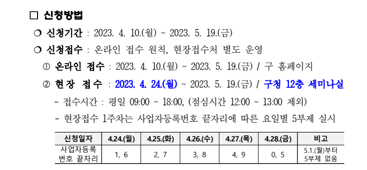 금천구 소상공인 경영안정지원금 신청방법