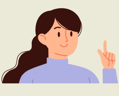 뭔가 만족해 보이는 젊은 여성