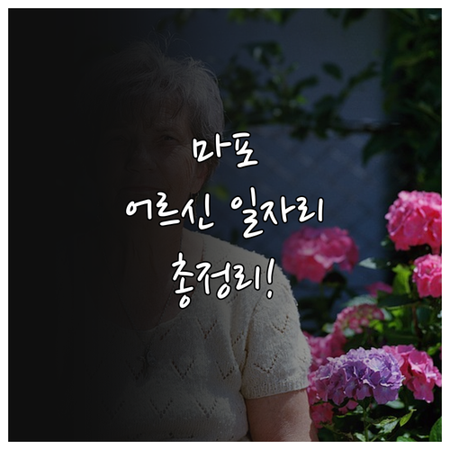 서울 마포구 어르신 일자리 유형별 활..