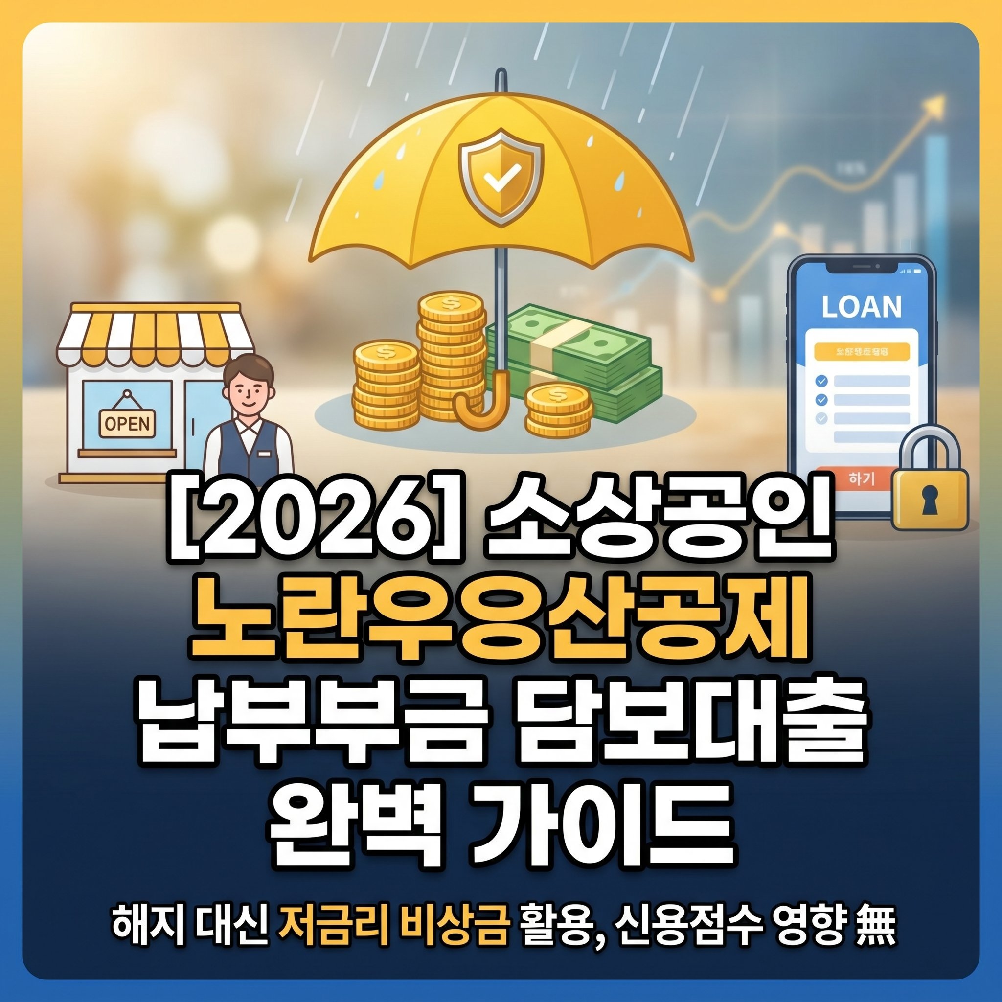 소상공인 노란우산공제 중도 해지 불이익 방지를 위한 납부금 담보대출 한도 금리 신청 가이드