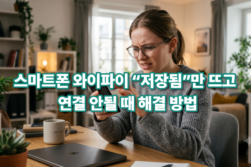 스마트폰 와이파이 저장 오류 해결 방법