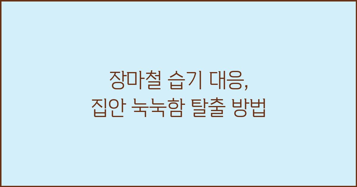 장마철 습기 대응, 집안 눅눅함 해결책