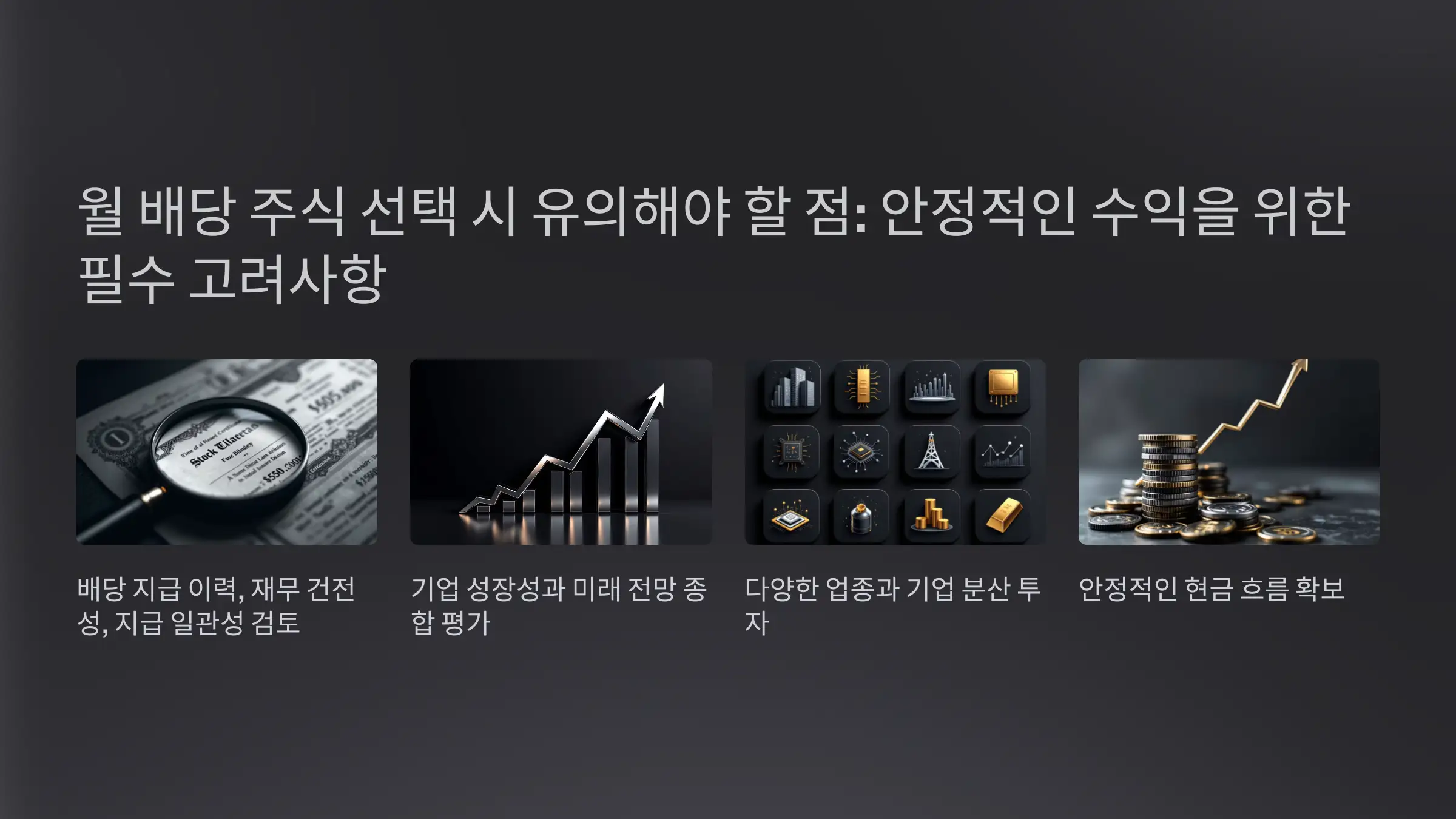 월 배당 주식 선택 시 유의해야 할 점
