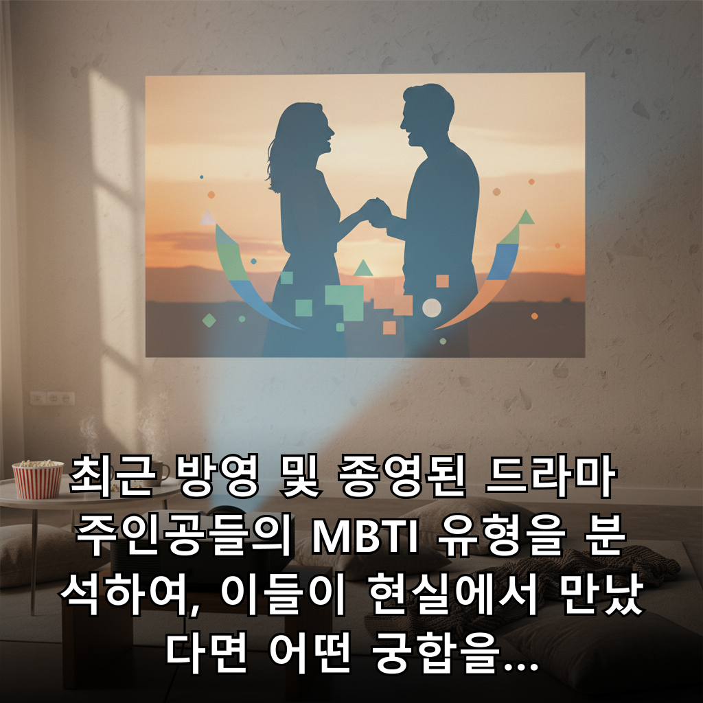 빔 프로젝터로 벽에 비친 영화 장면