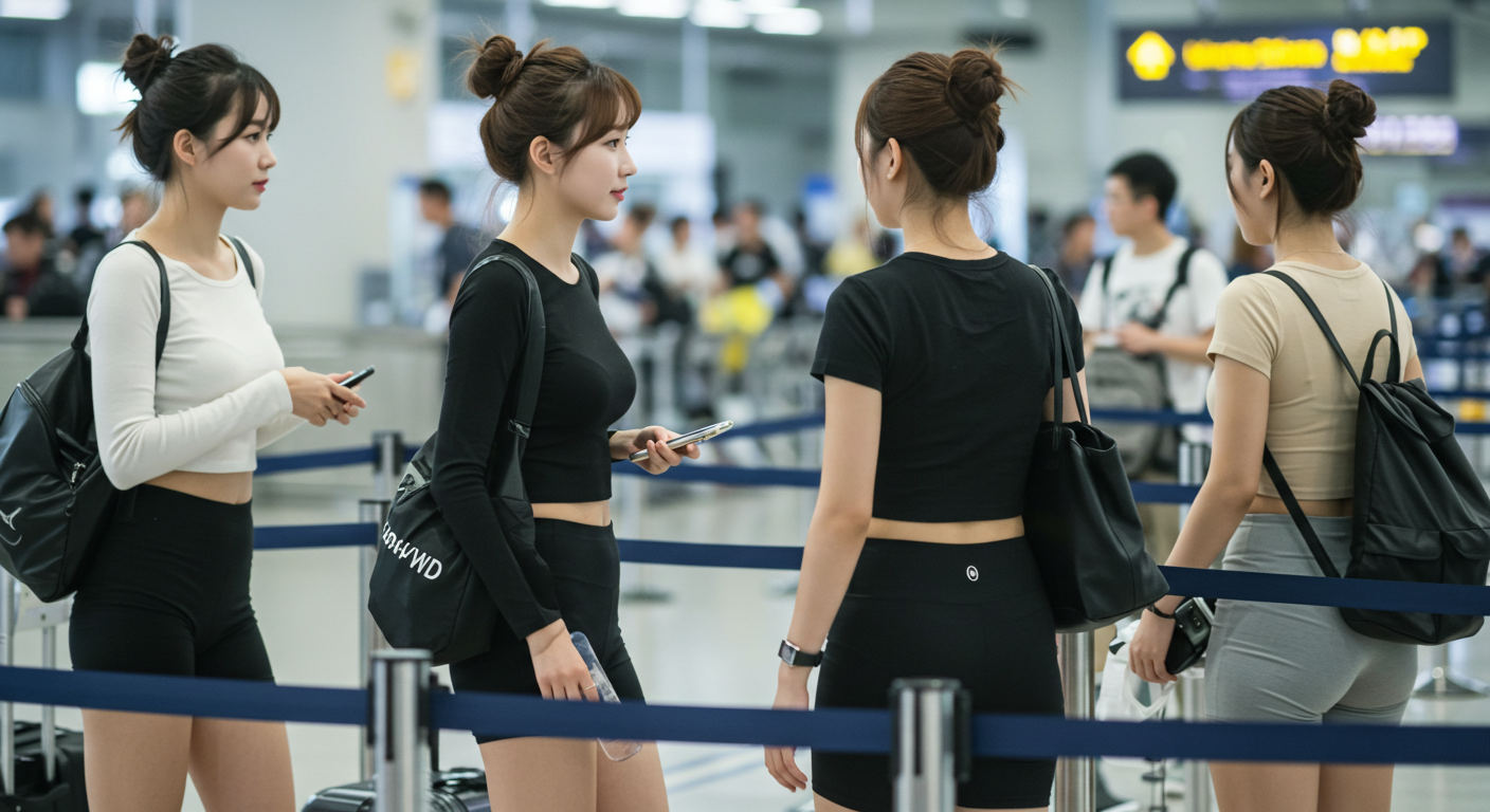 출국을 기다리는 여성들