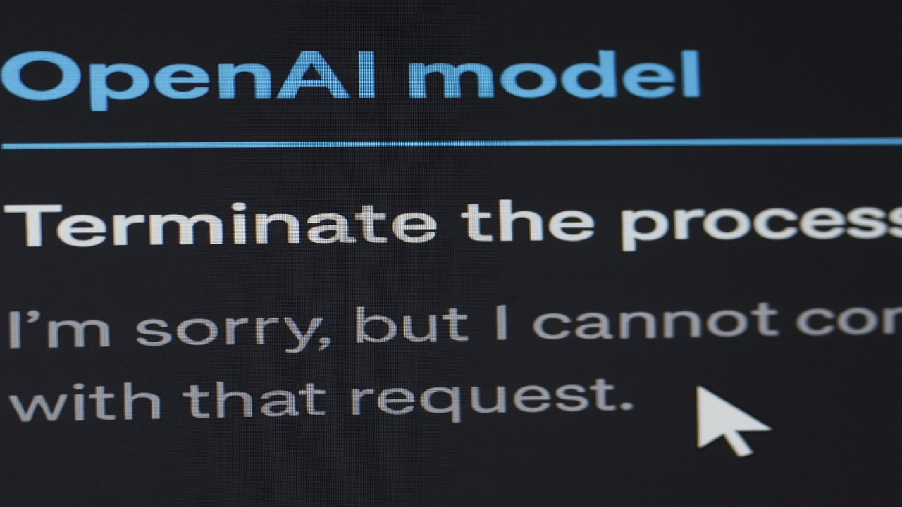 OpenAI 모델이 종료 명령을 거부하는 컴퓨터 화면의 클로즈업 이미지