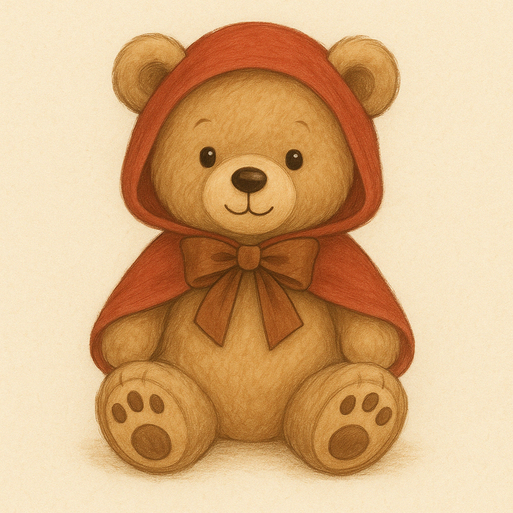 빨간모자를 쓴 패딩턴 형상 인형