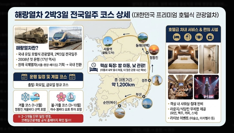 해랑열차 2박3일 전국일주 코스 [2026년 기준] 객실 가격 비교 및 할인 예약 꿀팁 (6)