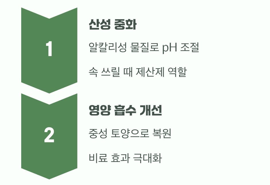 텃밭의 위장약, 석회의 역할