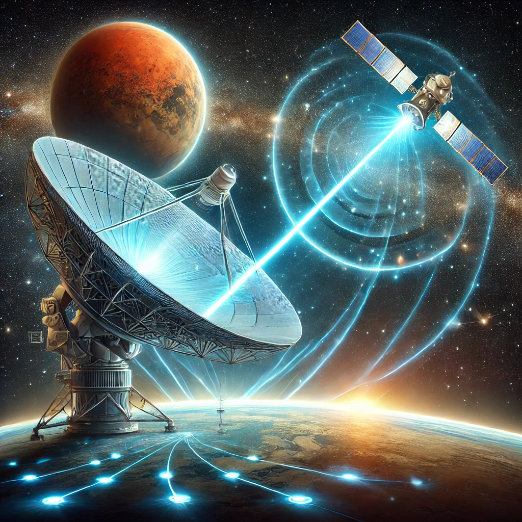 우주 통신의 미래적인 장면