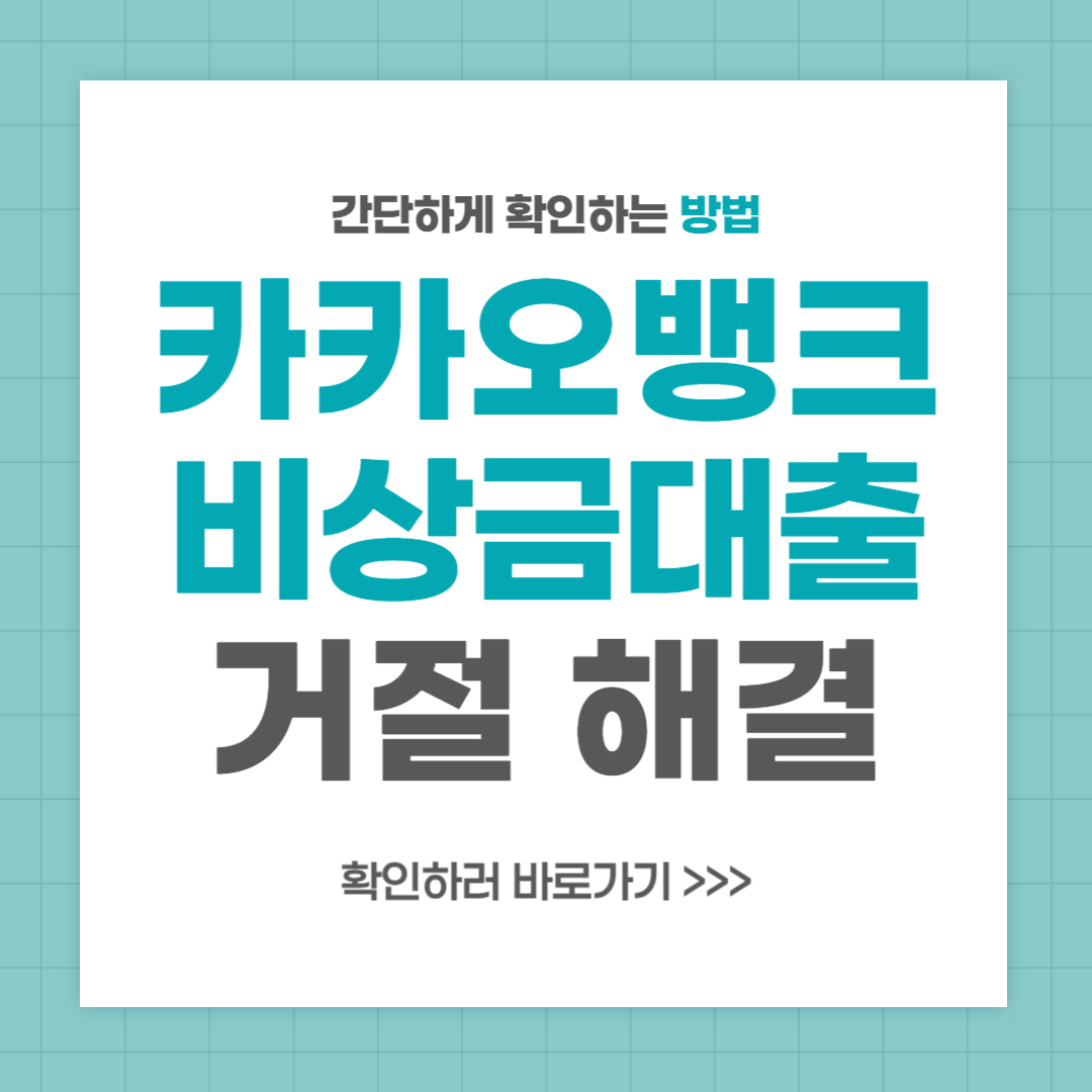 카카오뱅크 비상금대출 거절